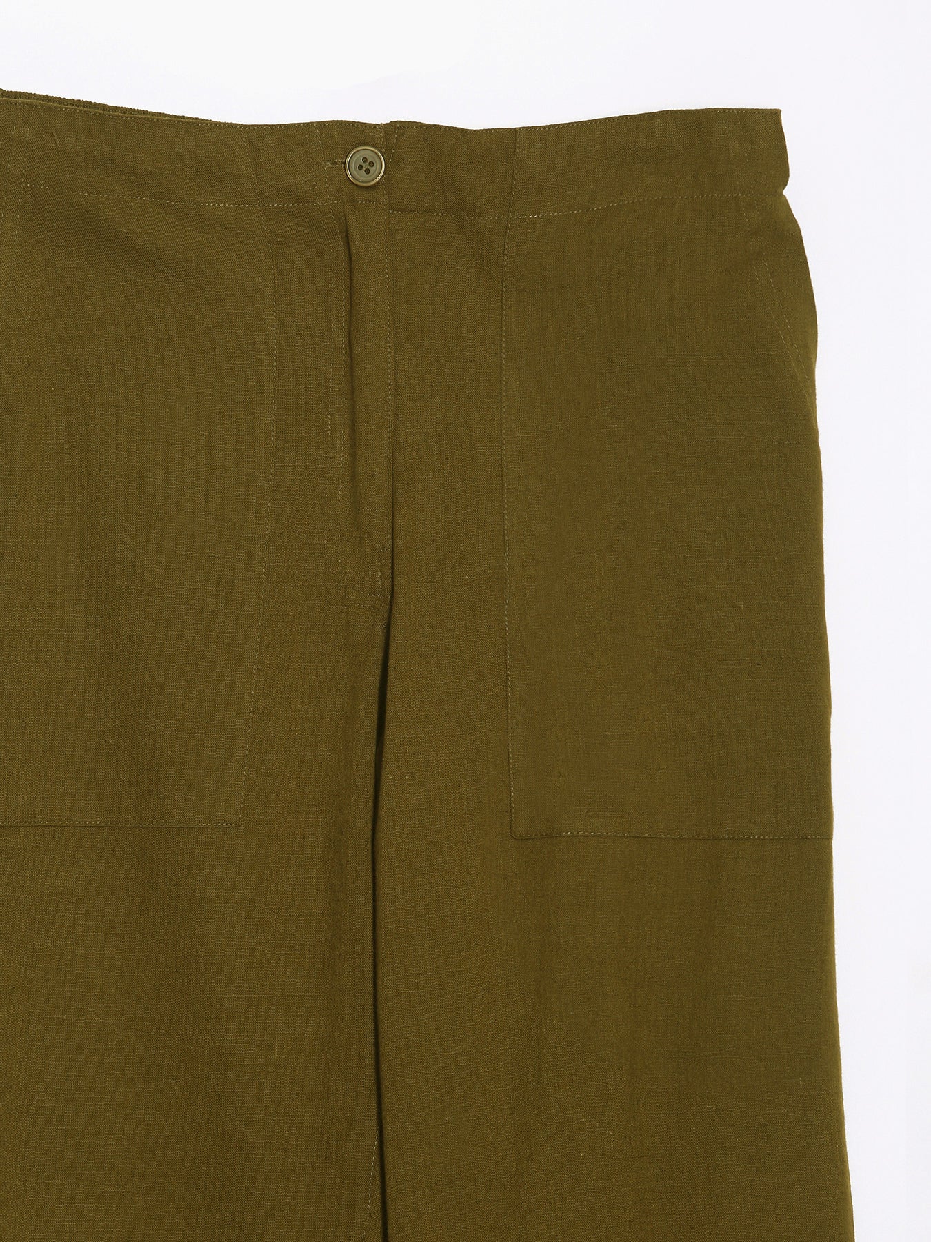 Olive Green Airy Linen Pants