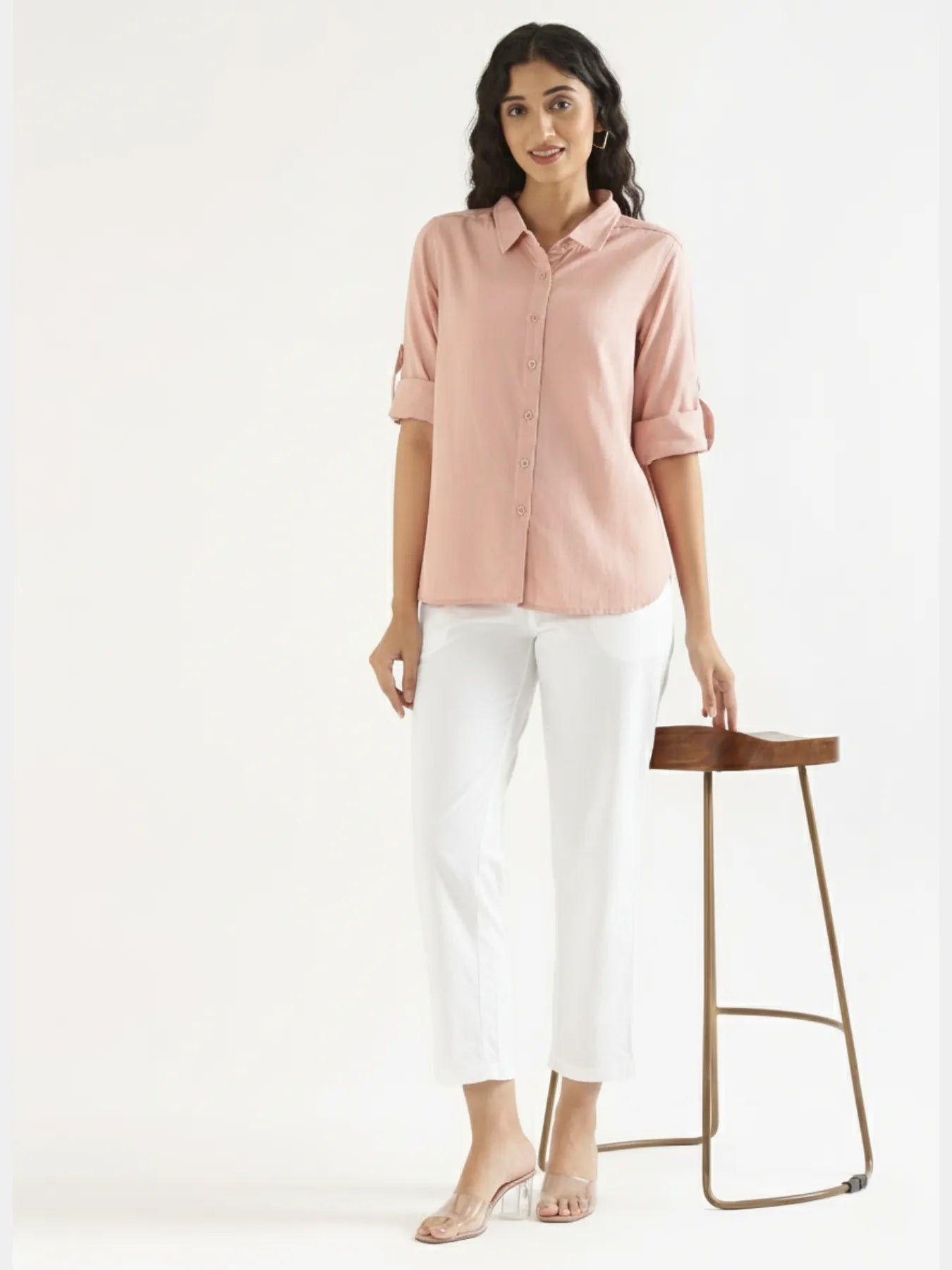 Women White Airy Linen Straight Pant