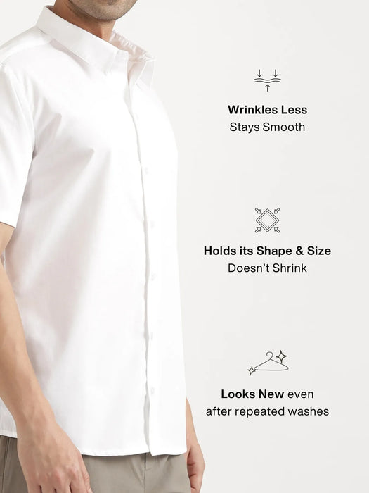 Men White Better Cotton Short Sleeve Shirt