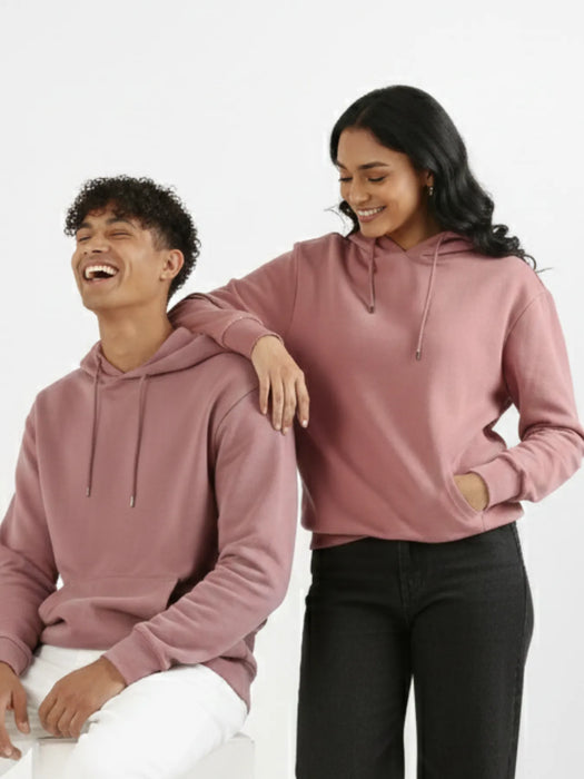Unisex Rose Taupe Pullover Fleece Hoodie