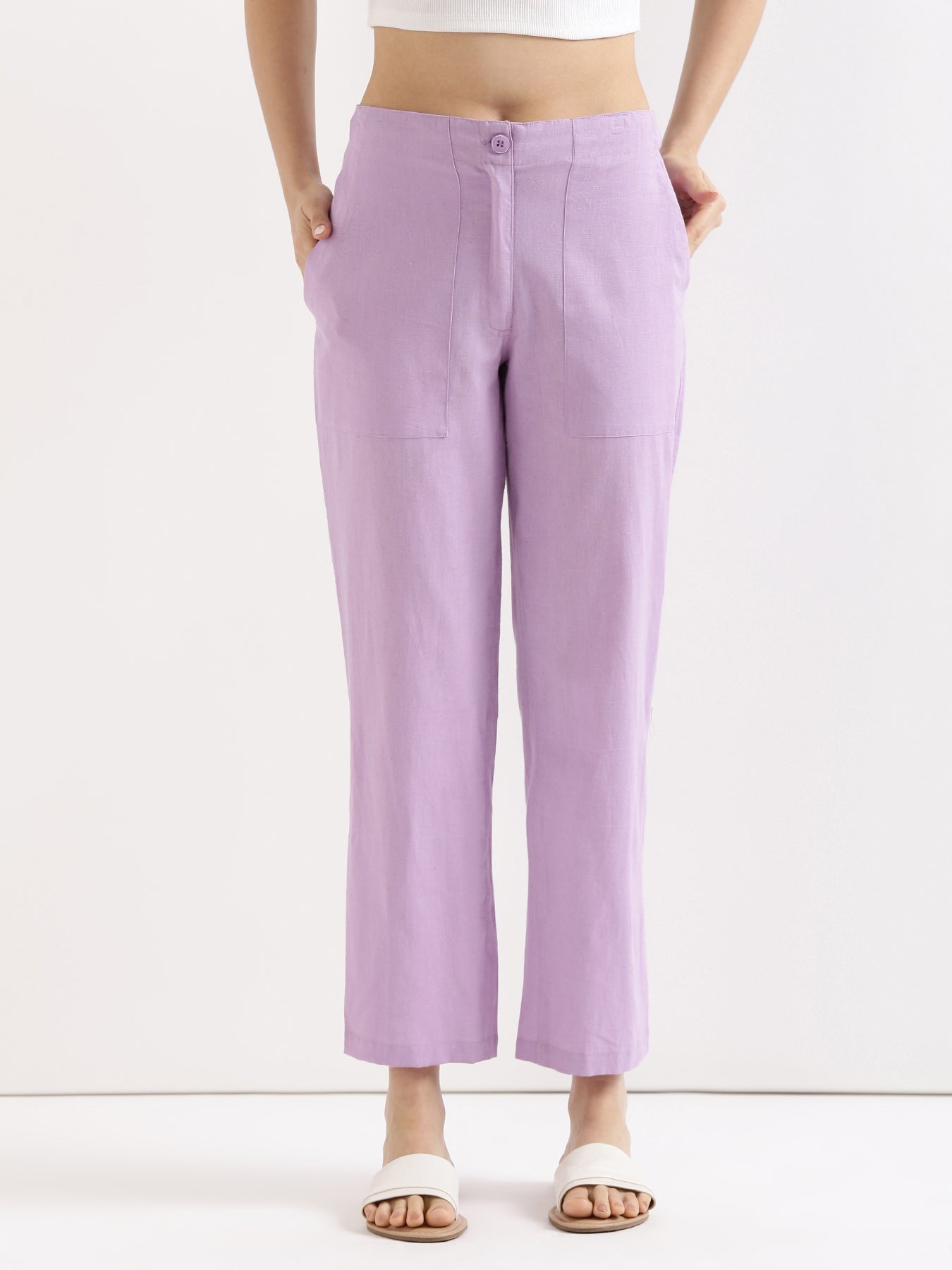Lilac Airy Linen Pants