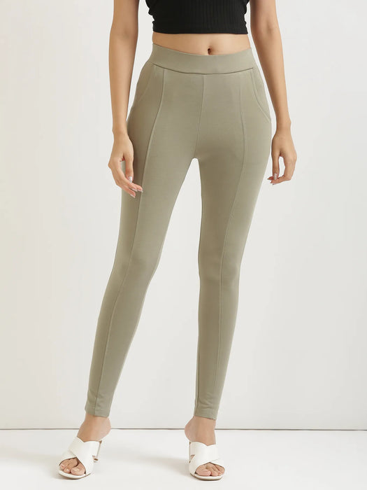 Women Mint Green 4-Way Stretchable Pants