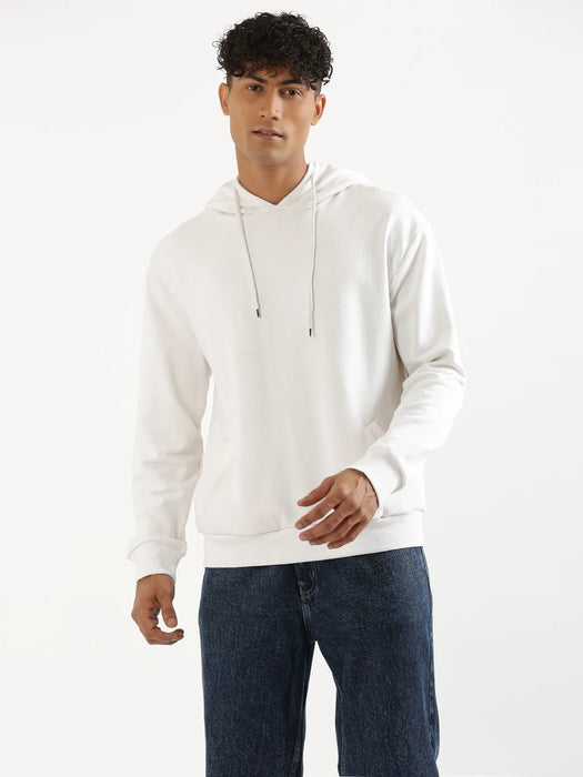 Unisex White Pullover Fleece Hoodie