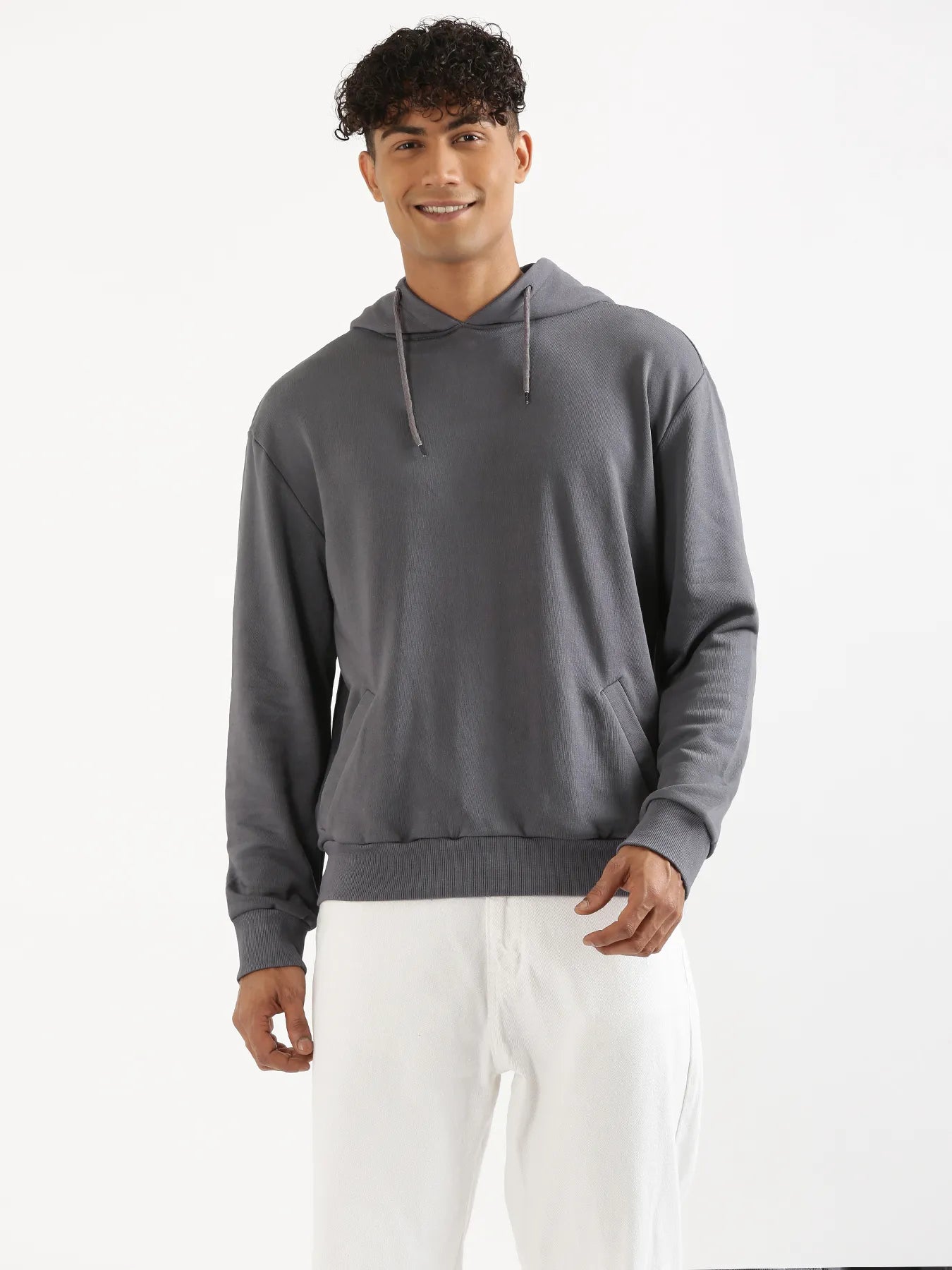 Unisex Grey Pullover Fleece Hoodie