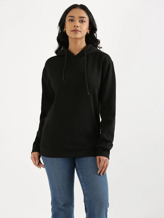Unisex Black Pullover Fleece Hoodie