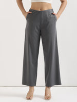 Cement Grey Wide Leg Pants