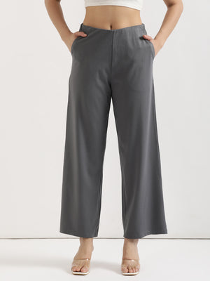 Cement Grey Wide Leg Pants