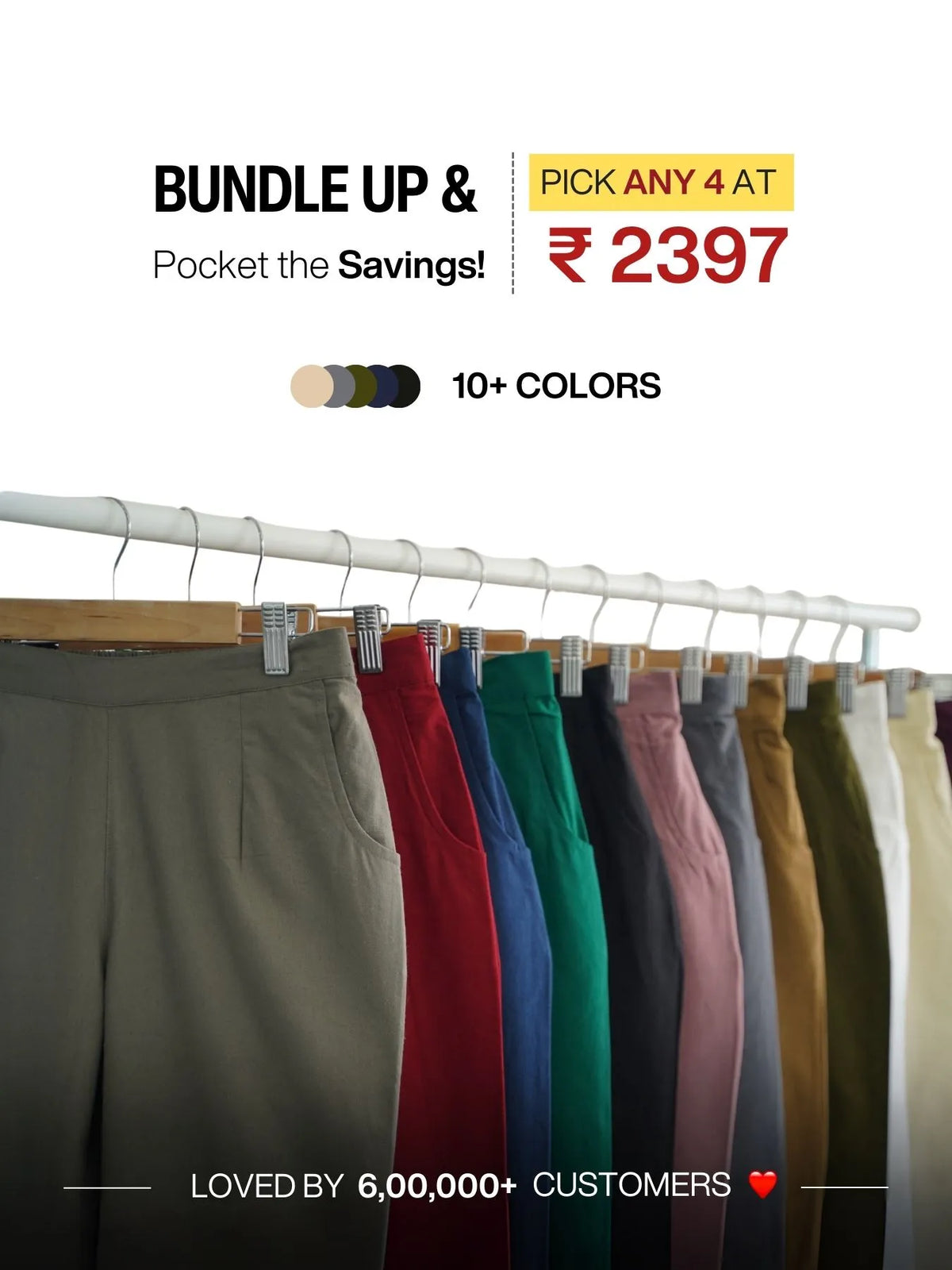 White Cotton Trouser For Women | Solid Regular Fit | सादा /SAADAA