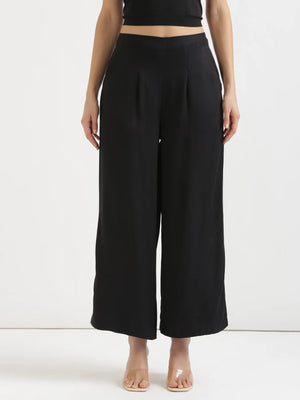 Pick Any 2 Women Viscose Palazzo Pant - Black