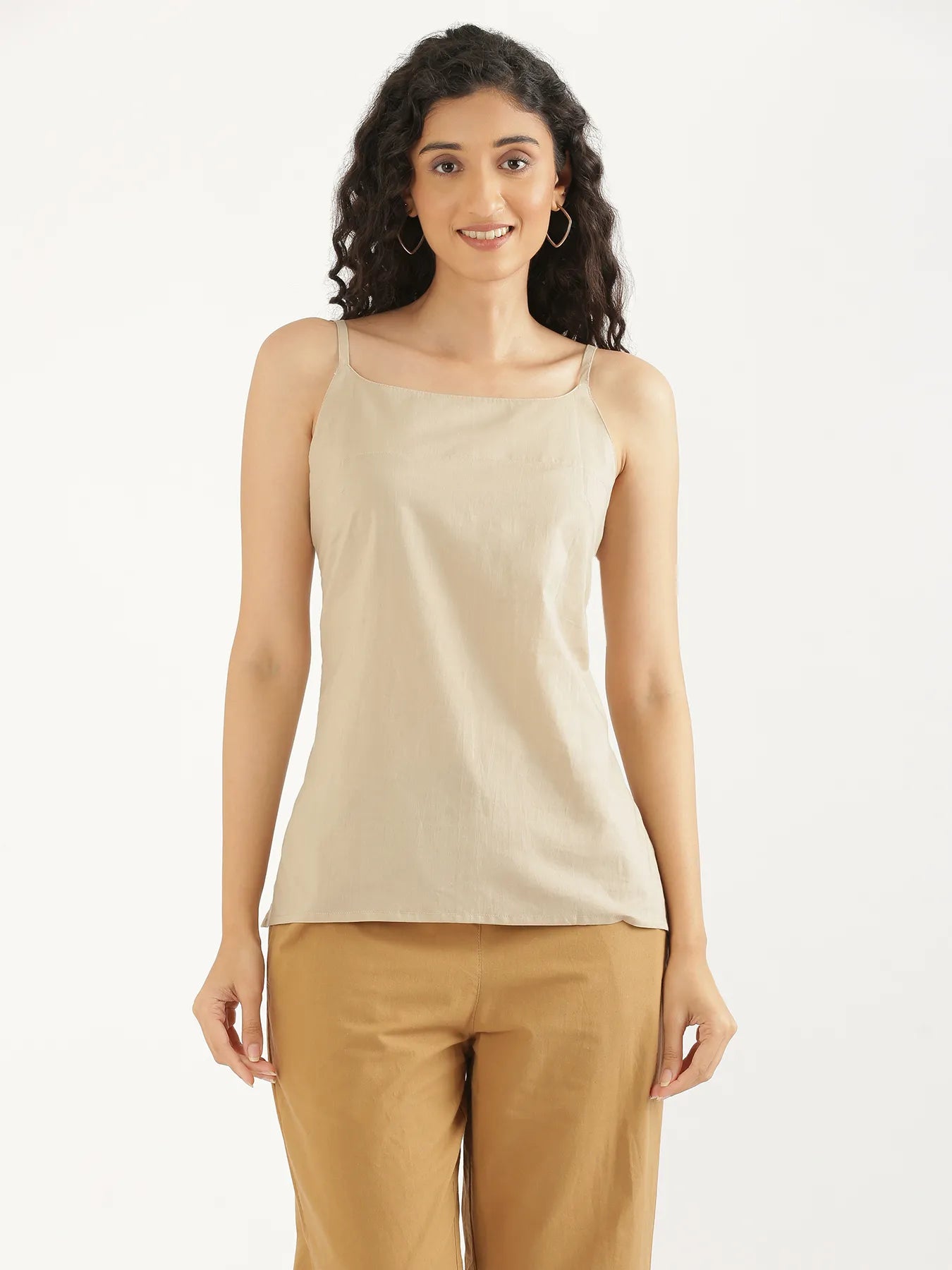 Women Nude Cotton Camisole Top