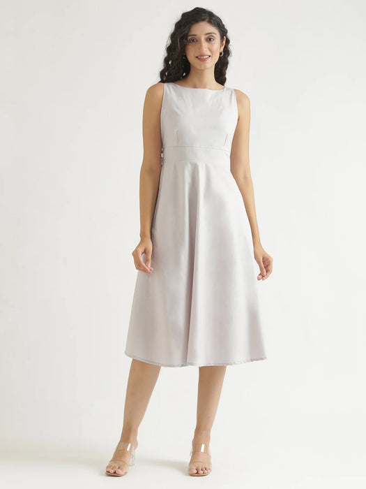 Women Grey Better Cotton Flared Dress