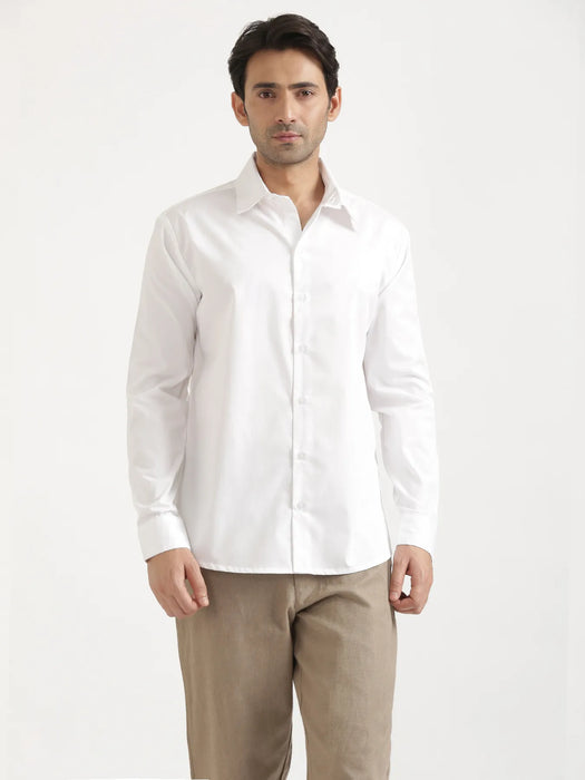 Men White Better Cotton Full Sleeve Shirt