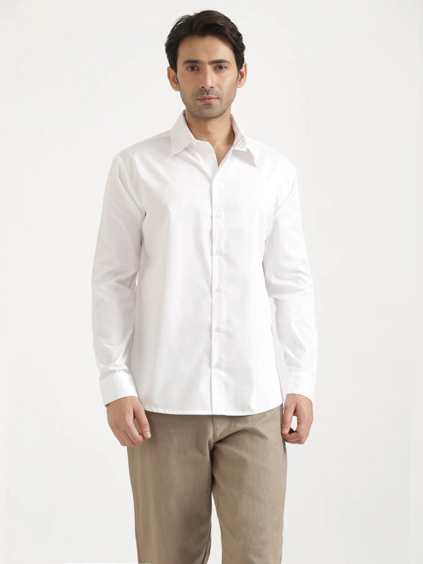 Men White Better Cotton Full Sleeve Shirt