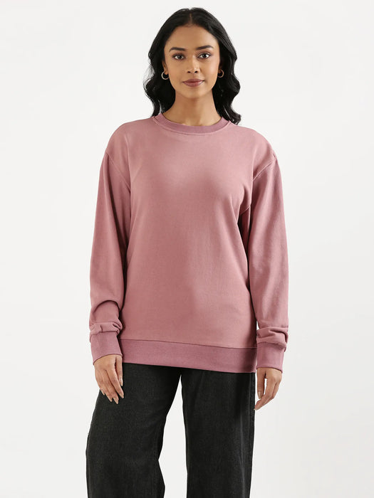 Unisex Rose Taupe Round Neck Sweatshirt
