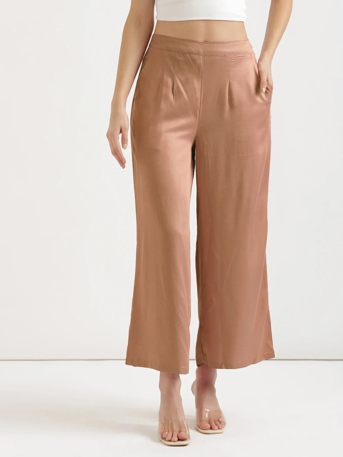 Pick Any 3 Women Viscose Palazzo Pant - Mocha Mouse
