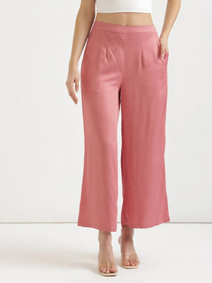 Women Rose Viscose Palazzo Pant