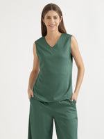 Jade V-Neck Sleeveless Top