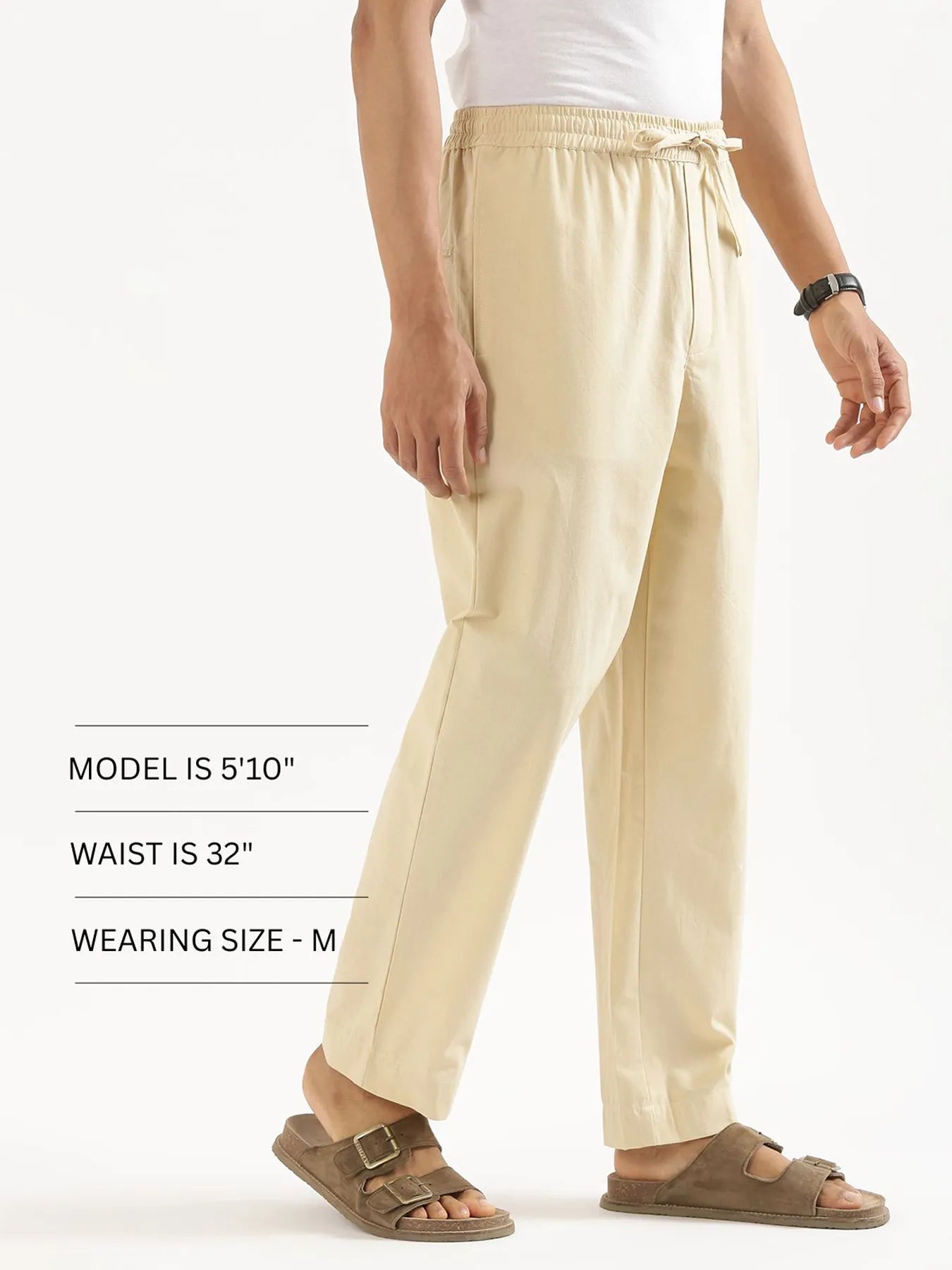 Men Beige Cotton Pant