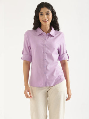 Women Lilac Airy-Linen Shirt