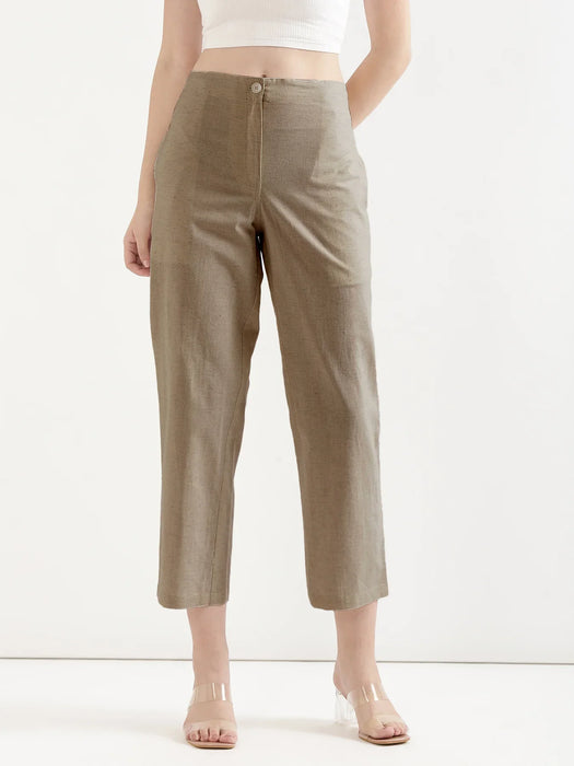 Pick Any 3 Women Airy Linen Straight Pants - Khakhi