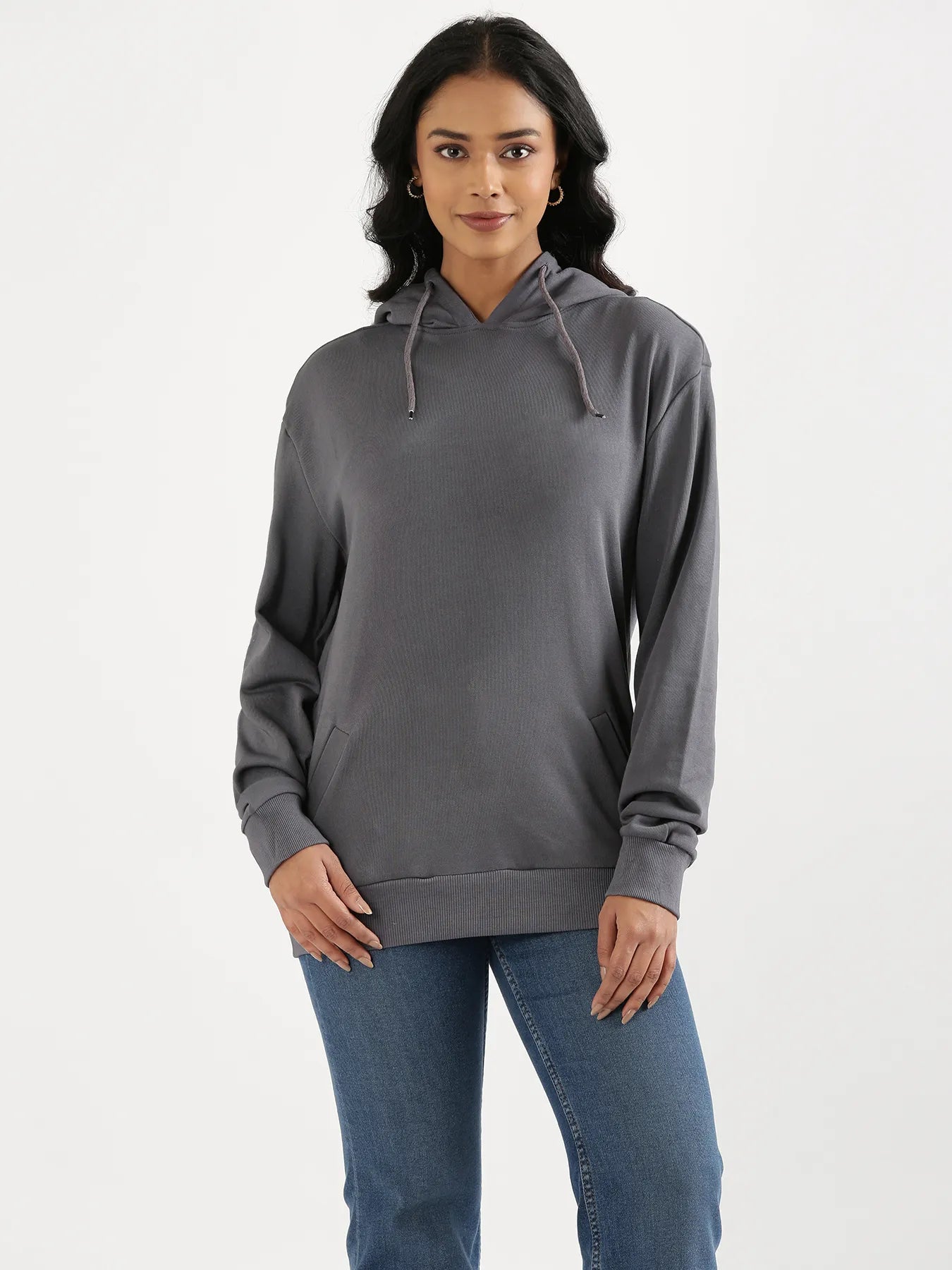 Unisex Grey Pullover Fleece Hoodie