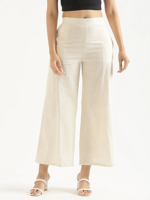 Pick Any 3 Women Airy Linen Wide Leg Pant - Ecru