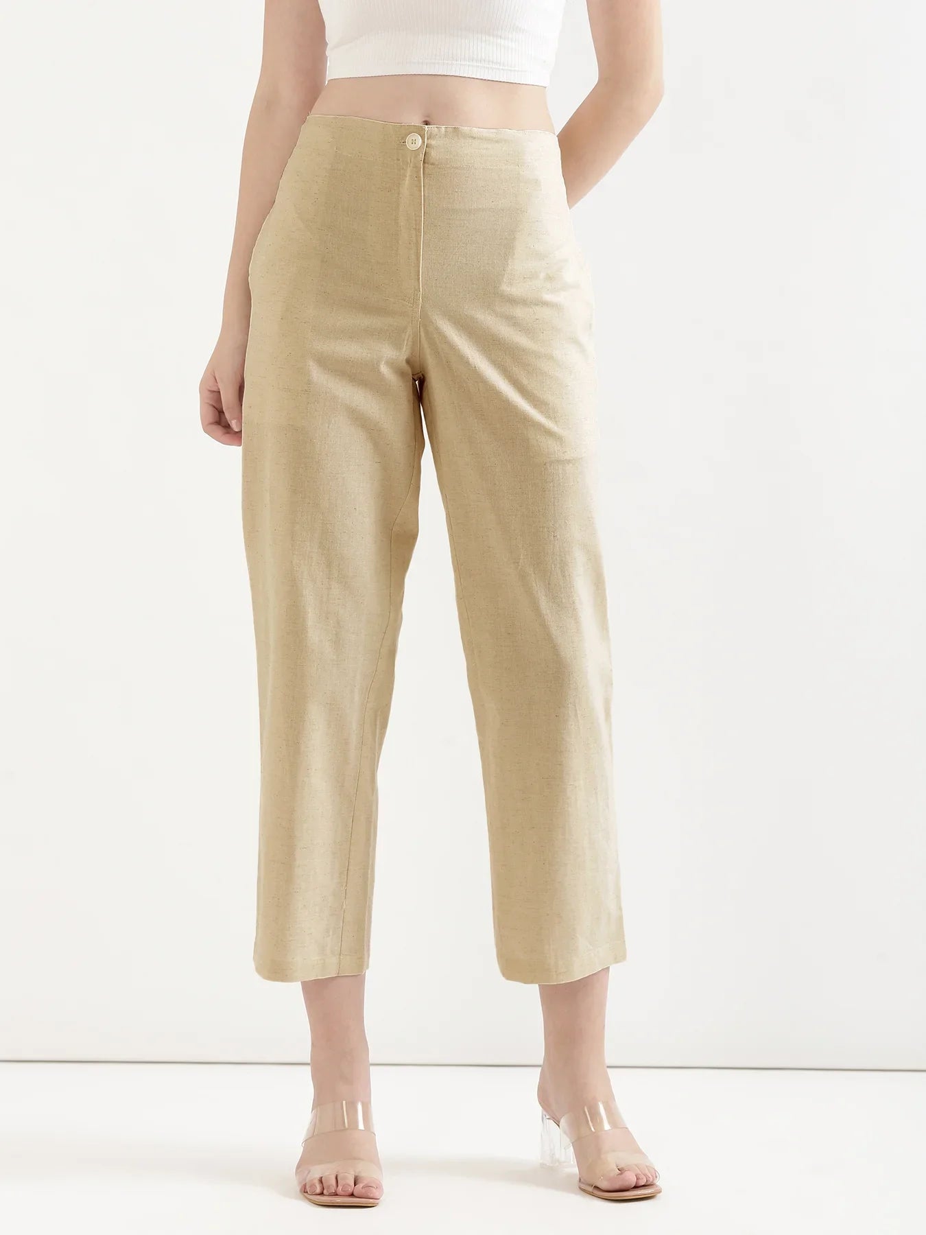 Pick Any 3 Women Airy Linen Straight Pants - Fawn