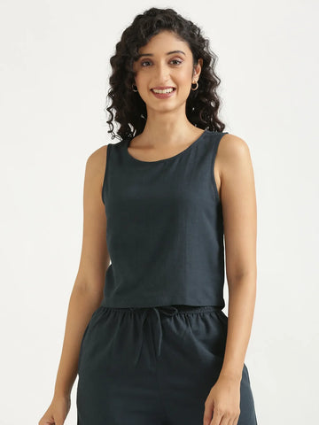 Flowy Linen Crop Top