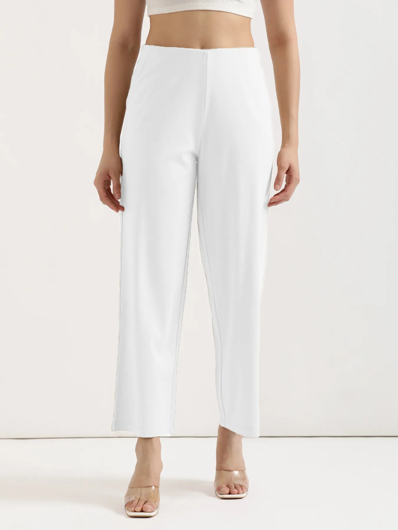 Women White Wide Leg Pants