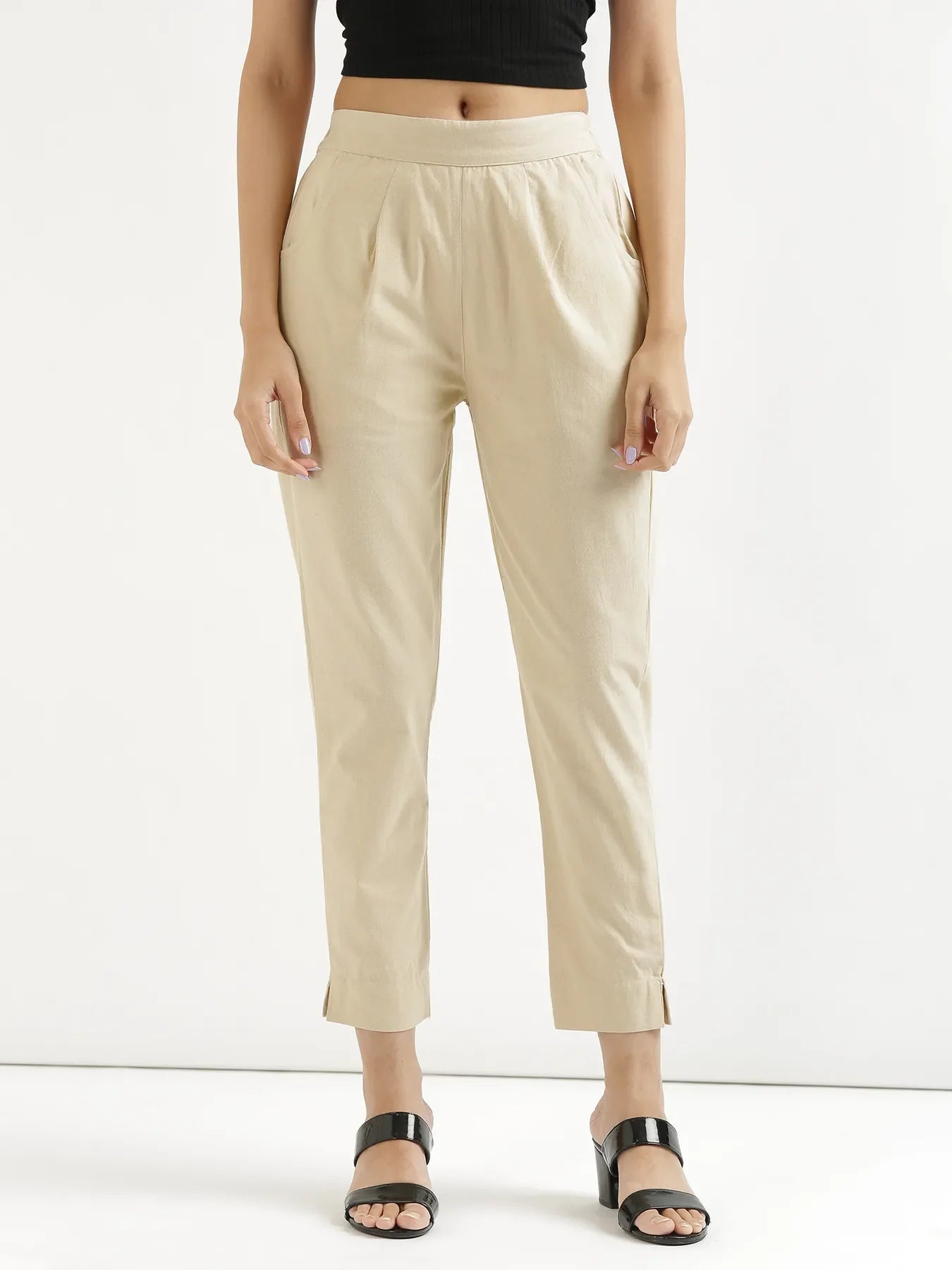 Pick Any 3 Women Cotton Pant - Beige