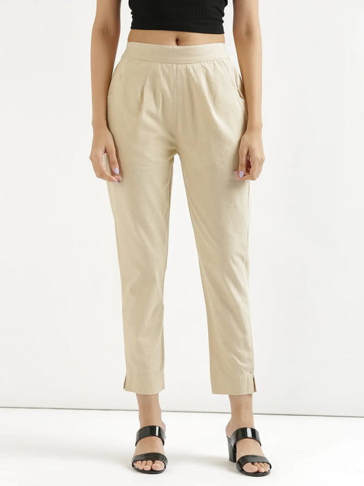 Pick Any 3 Women Cotton Pant - Beige