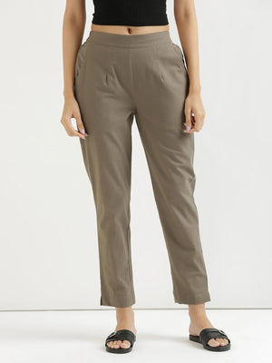Women Grey Cotton Pant