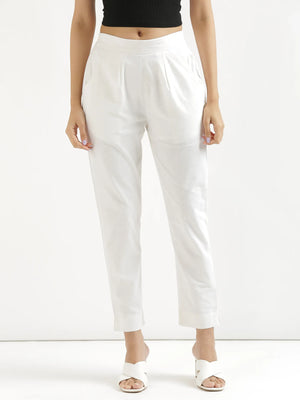 Women White Cotton Pant