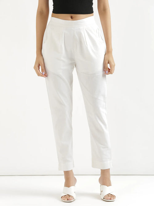 Women White Cotton Pant