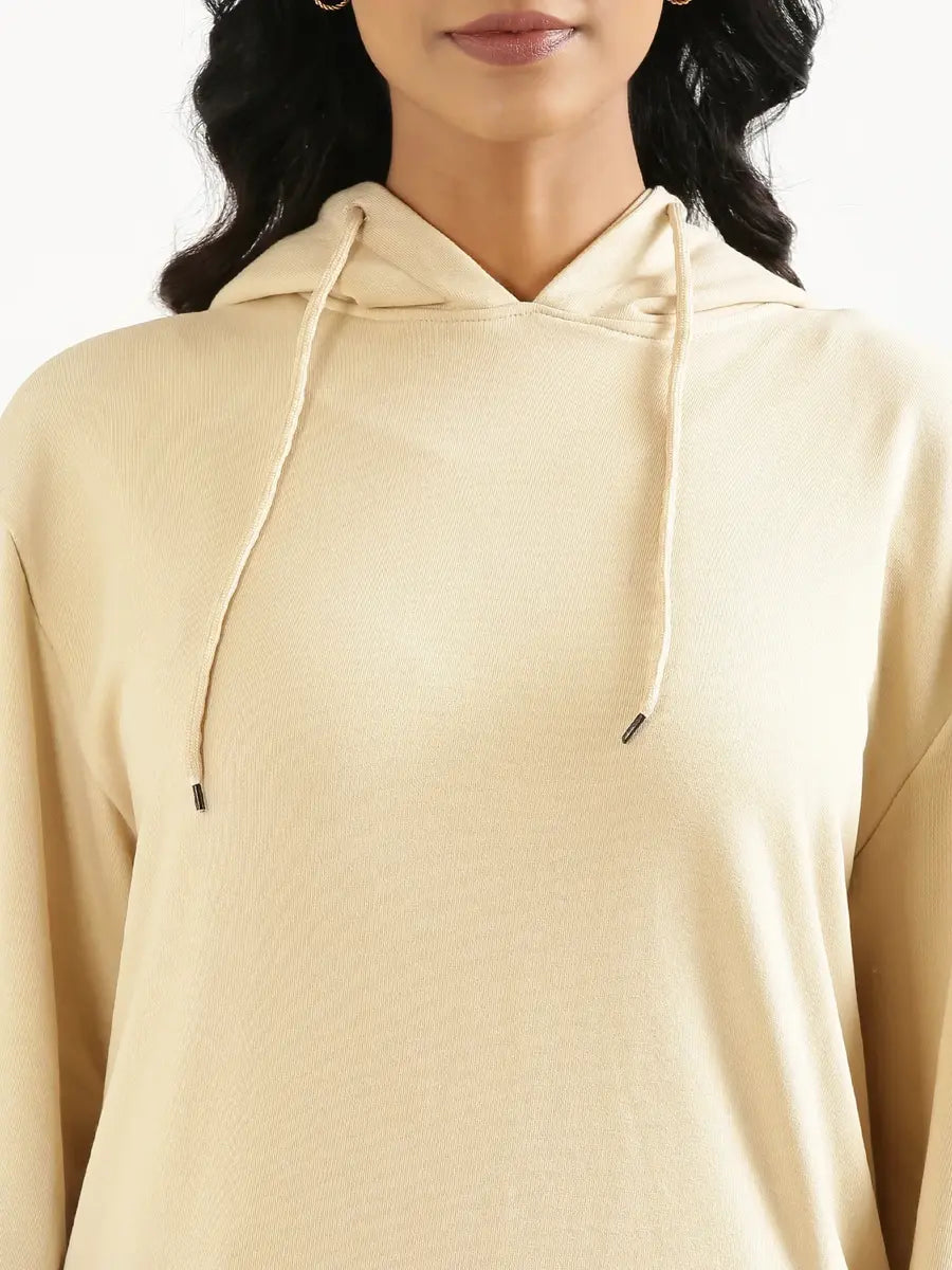Unisex Beige Pullover Fleece Hoodie