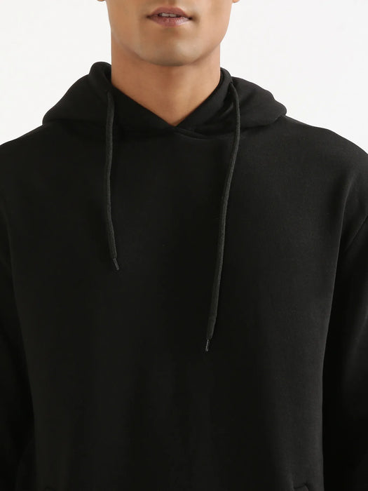 Unisex Black Pullover Fleece Hoodie