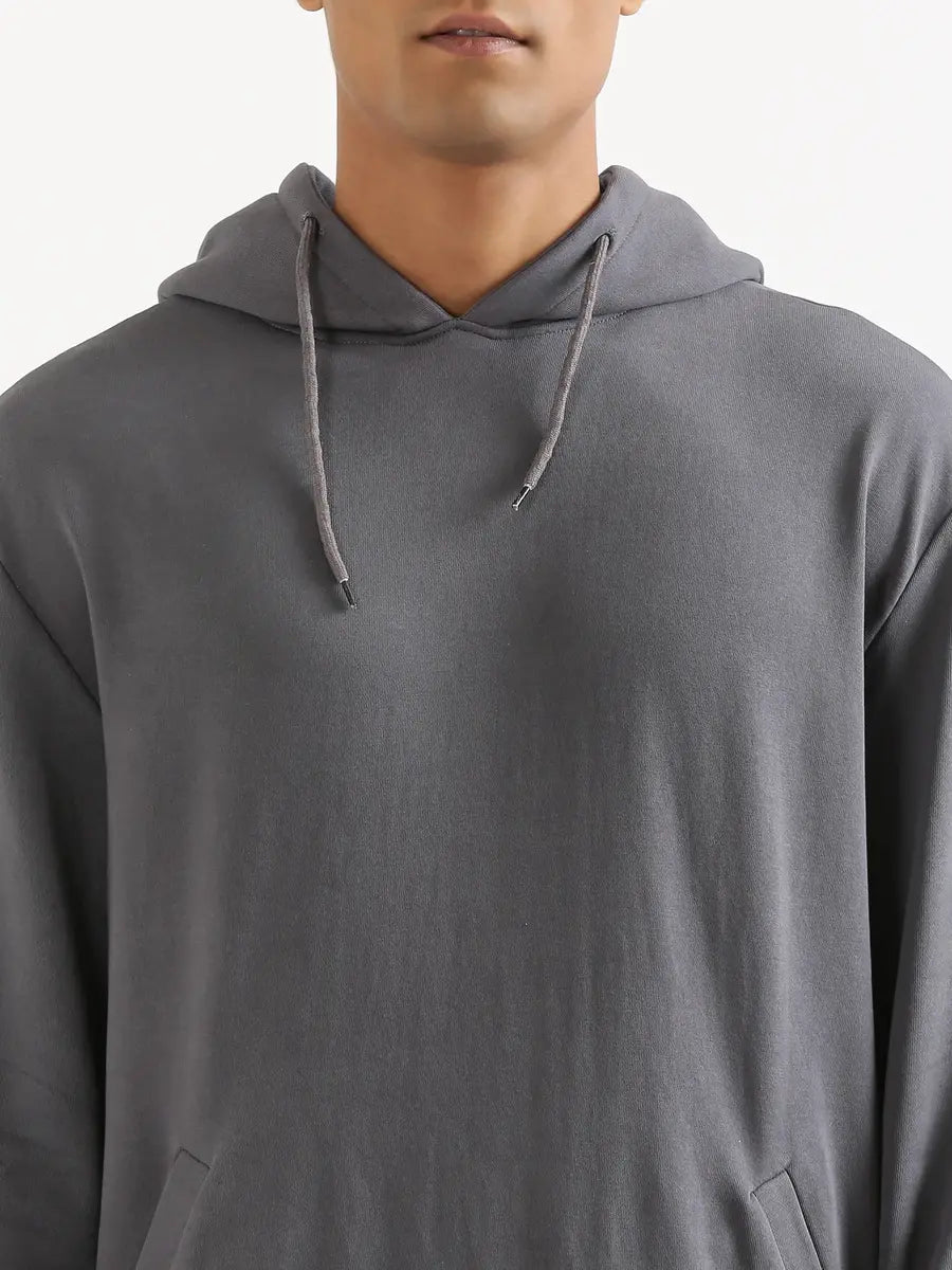 Unisex Grey Pullover Fleece Hoodie