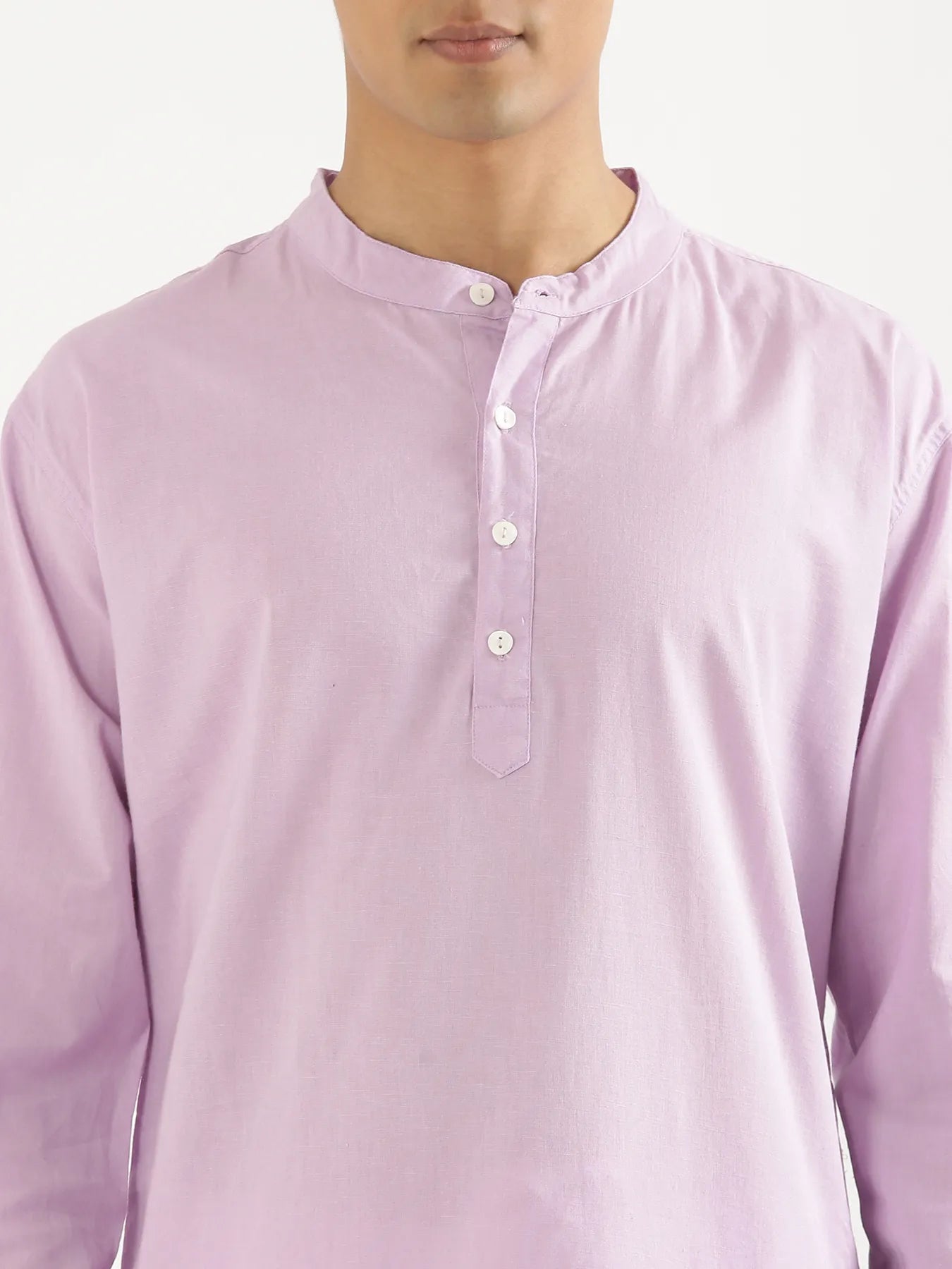 Men Lilac Airy Linen Long Kurta