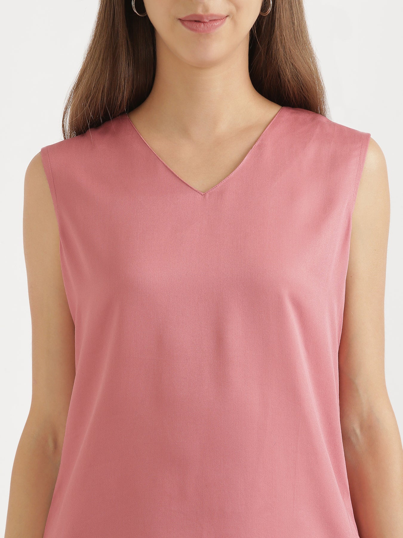 Rose V-Neck Sleeveless Top