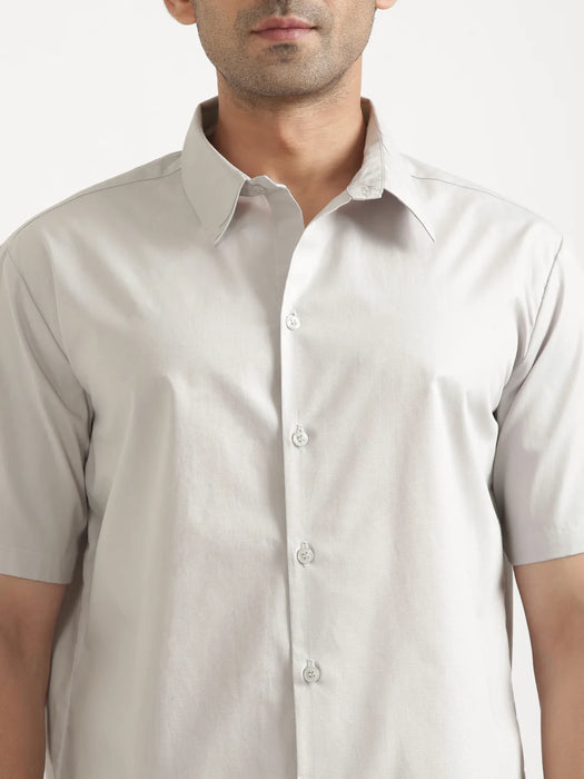 Men Light Grey Better Cotton Short Sleeve Shirt
