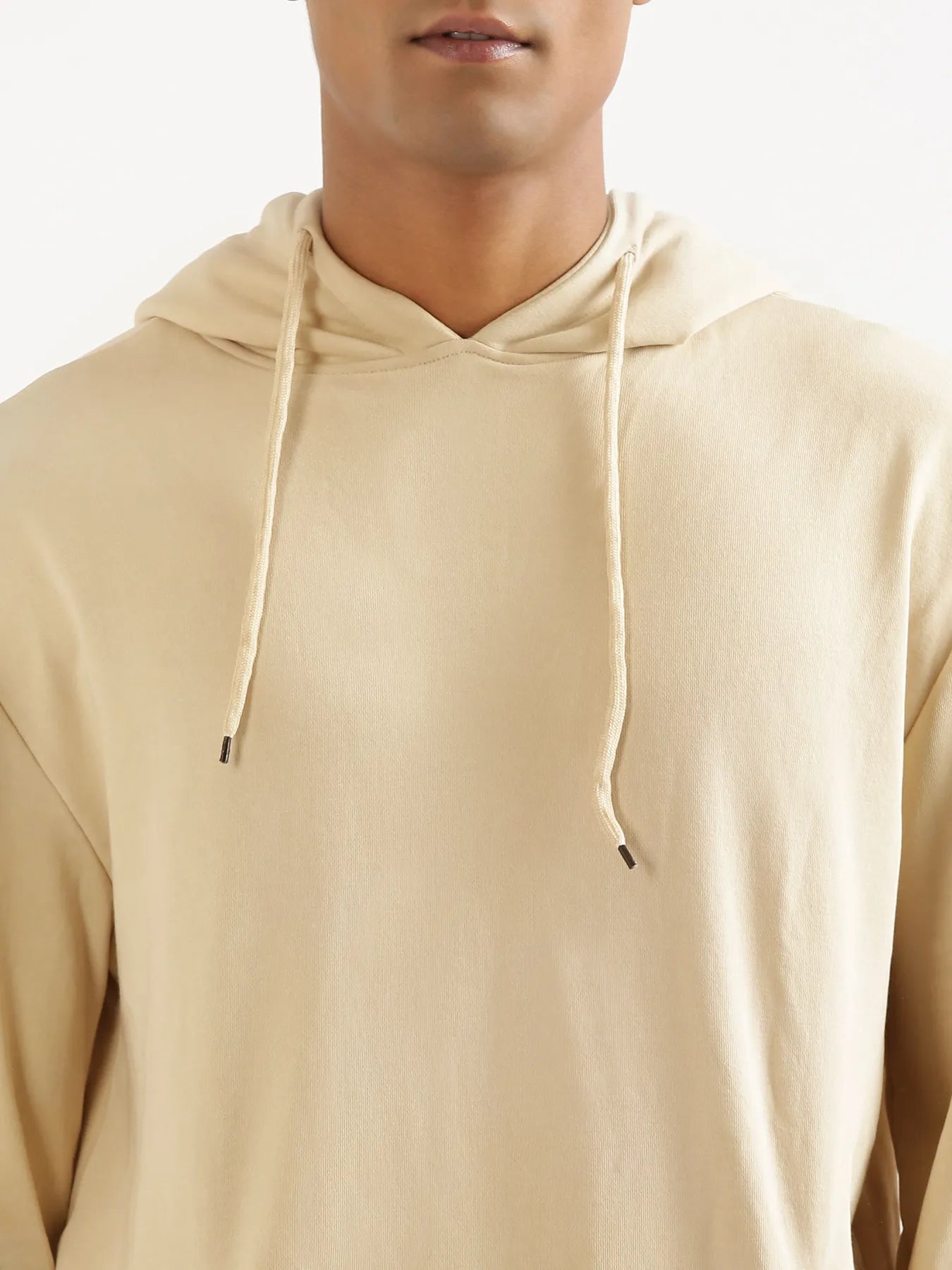 Unisex Beige Pullover Fleece Hoodie