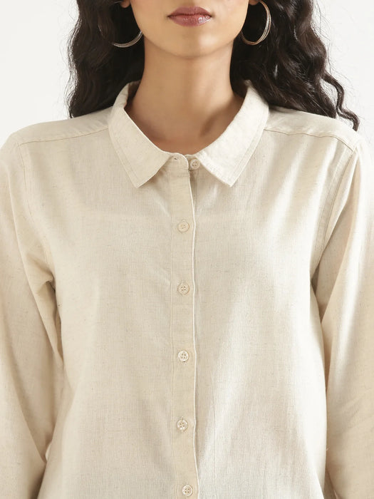 Women Ecru Airy-Linen Shirt