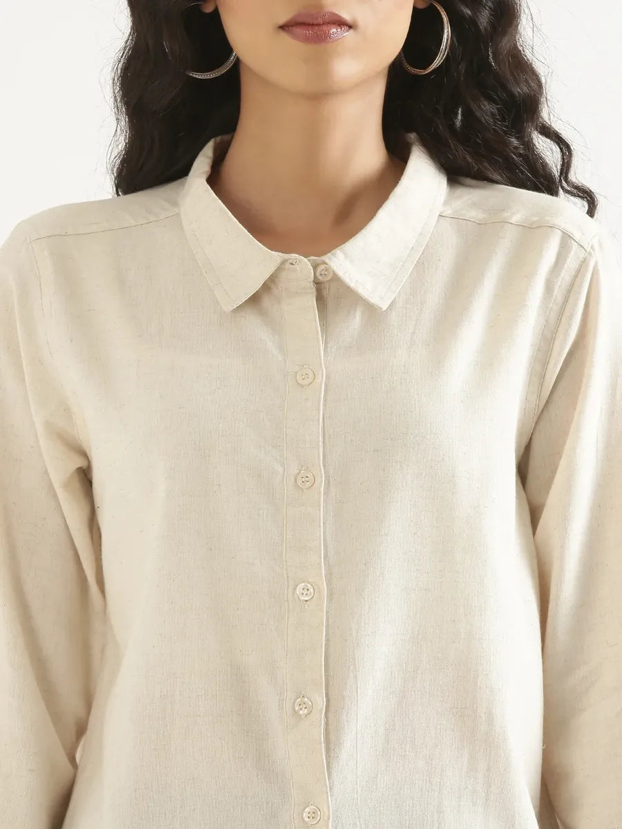 Women Ecru Airy-Linen Shirt