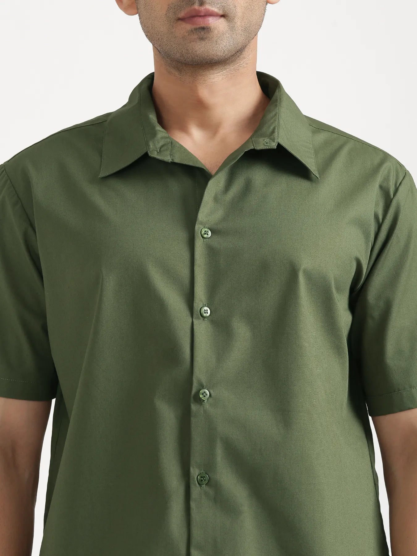Men Forest Green Better Cotton Short Sleeve Shirt