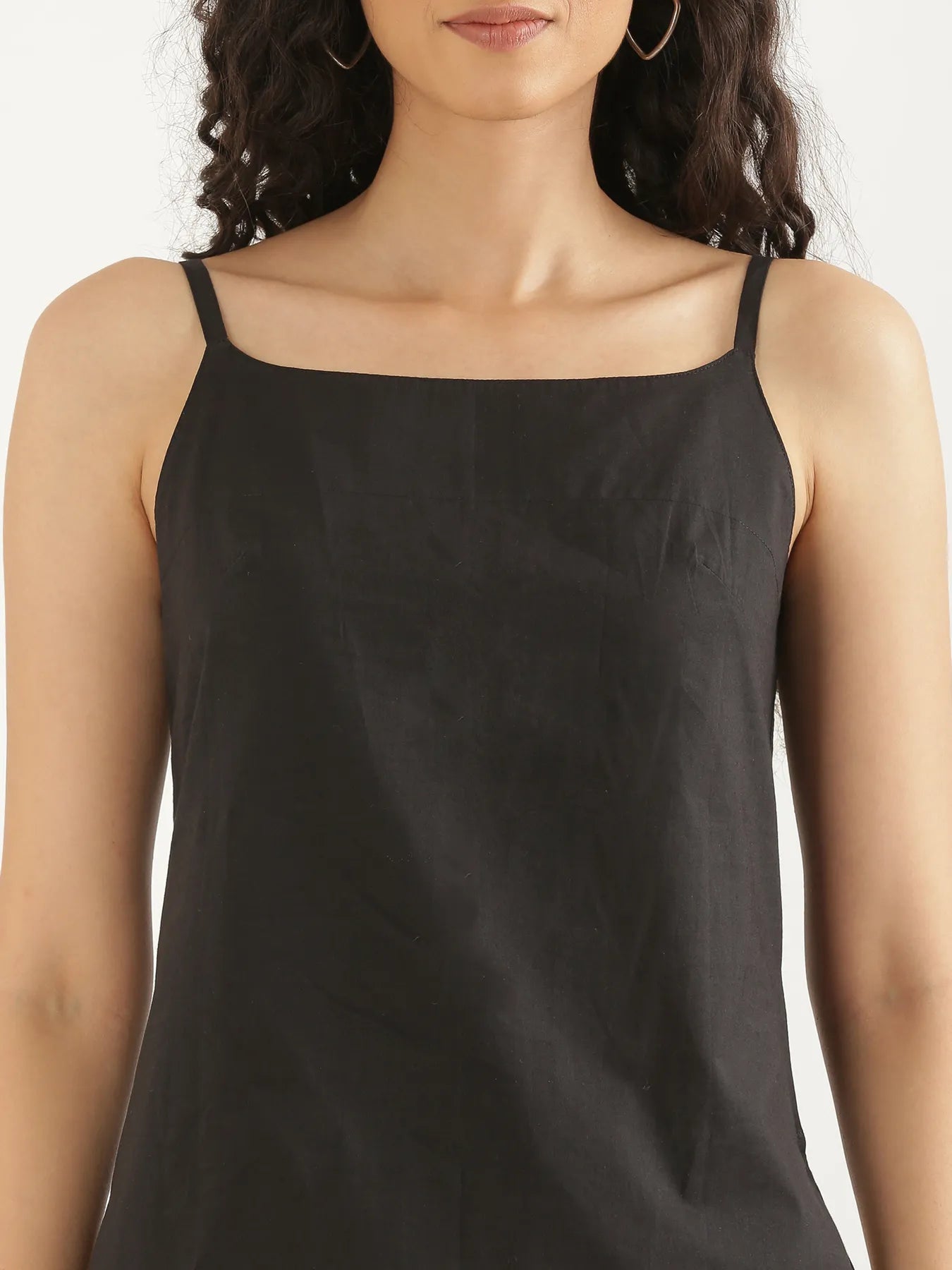 Women Black Cotton Camisole Top