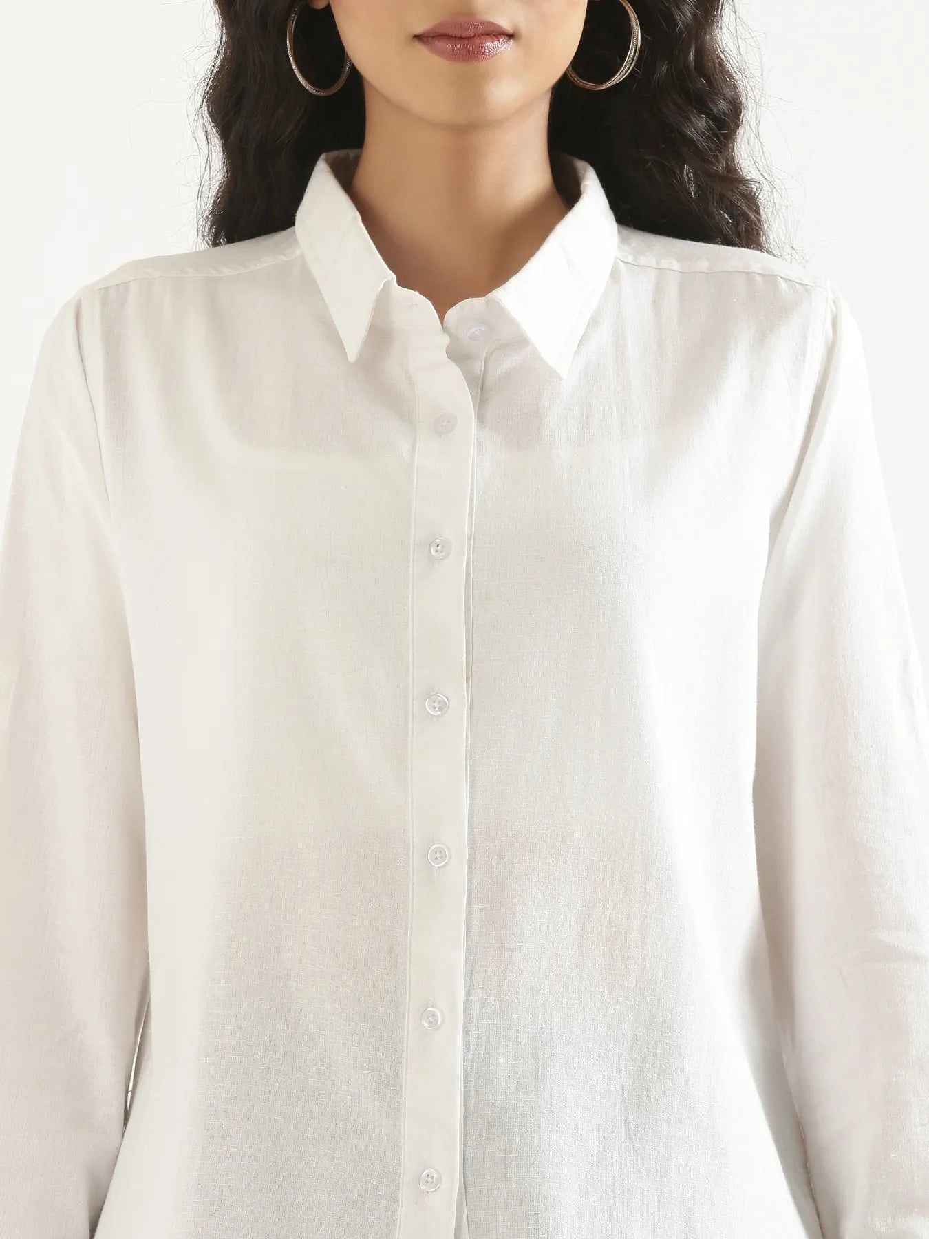 Women White Airy-Linen Shirt