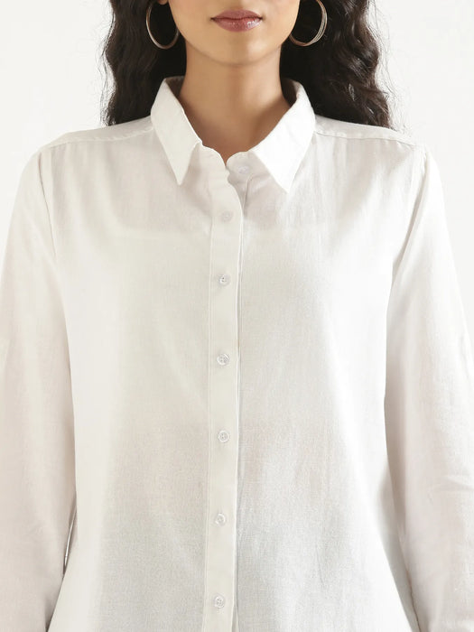 Women White Airy-Linen Shirt