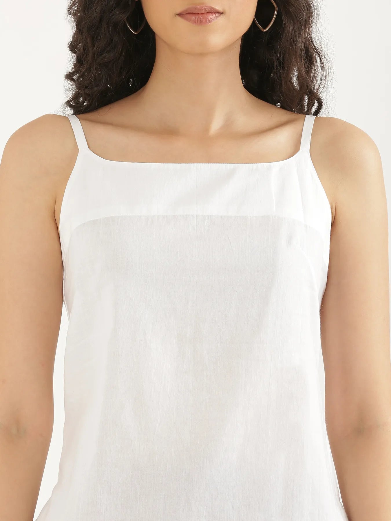 Women White Cotton Camisole Top