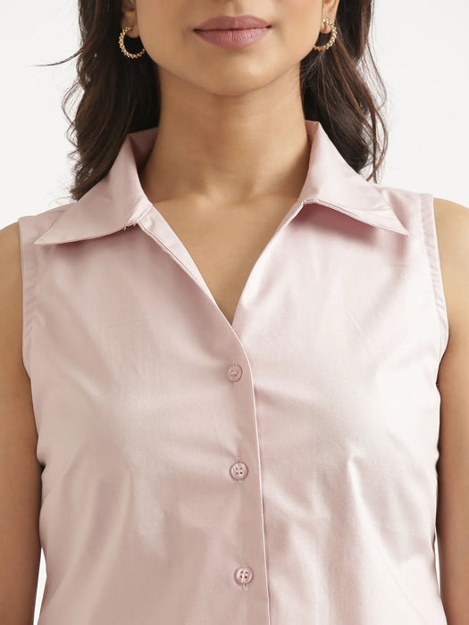Women Mauve Pink Better Cotton Sleeveless Shirt