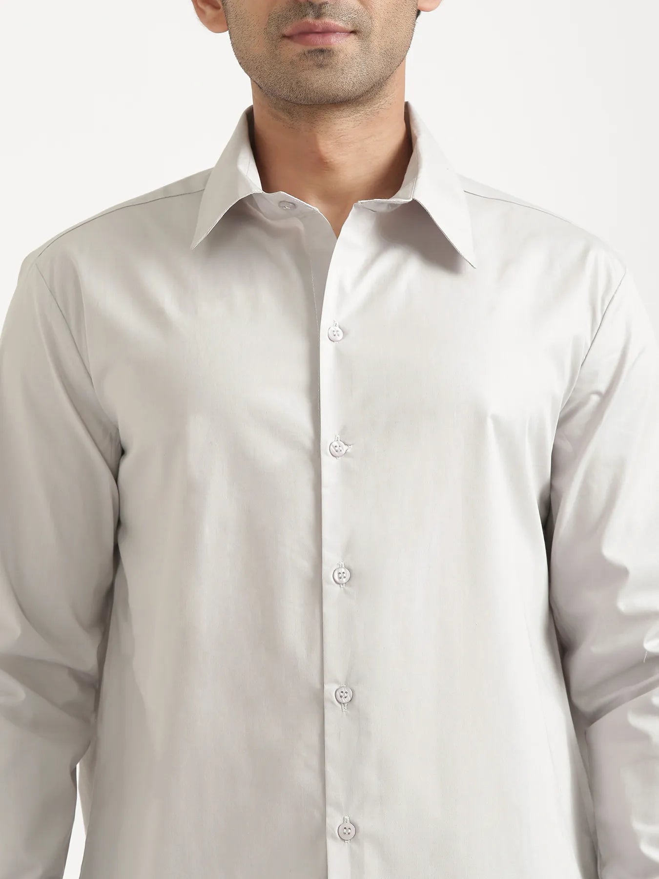 Men Light Grey Better Cotton Full Sleeve Shirt